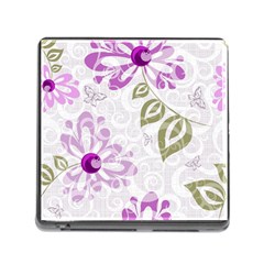 Beautiful Purple Flower Butterflies Pattern Memory Card Reader (square 5 Slot) by fashionpod