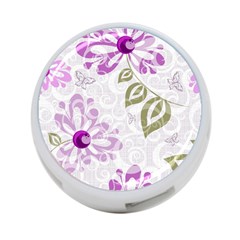 Beautiful Purple Flower Butterflies Pattern 4-port Usb Hub (one Side) by fashionpod