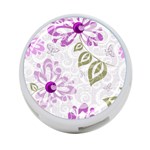 Beautiful Purple Flower Butterflies Pattern 4-Port USB Hub (One Side) Front