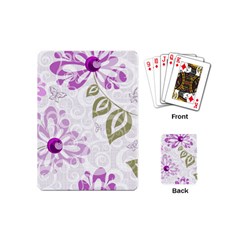 Beautiful Purple Flower Butterflies Pattern Playing Cards Single Design (mini)