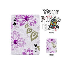 Beautiful Purple Flower Butterflies Pattern Playing Cards 54 Designs (mini) by fashionpod