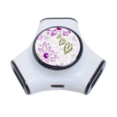 Beautiful Purple Flower Butterflies Pattern 3-port Usb Hub by fashionpod