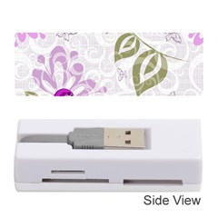 Beautiful Purple Flower Butterflies Pattern Memory Card Reader (stick)