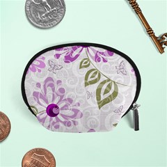 Beautiful Purple Flower Butterflies Pattern Accessory Pouch (small) by fashionpod