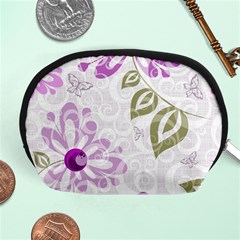 Beautiful Purple Flower Butterflies Pattern Accessory Pouch (medium)