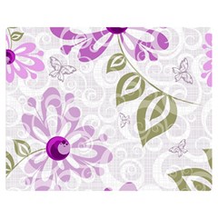 Beautiful Purple Flower Butterflies Pattern Double Sided Flano Blanket (medium)  by fashionpod