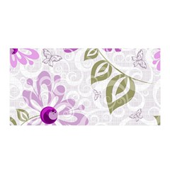 Beautiful Purple Flower Butterflies Pattern Satin Wrap