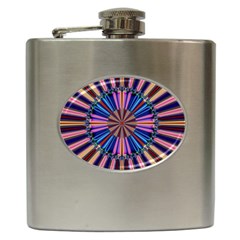 Artwork Fractal Geometrical Design Hip Flask (6 Oz) by Pakrebo