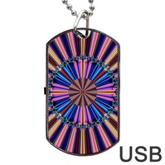 Artwork Fractal Geometrical Design Dog Tag Usb Flash (one Side) by Pakrebo