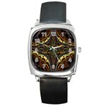 Abstract Art Artwork Fractal Pattern Square Metal Watch Front