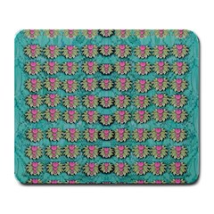 Lotus Bloom In The Sacred Soft Warm Sea Large Mousepads by pepitasart