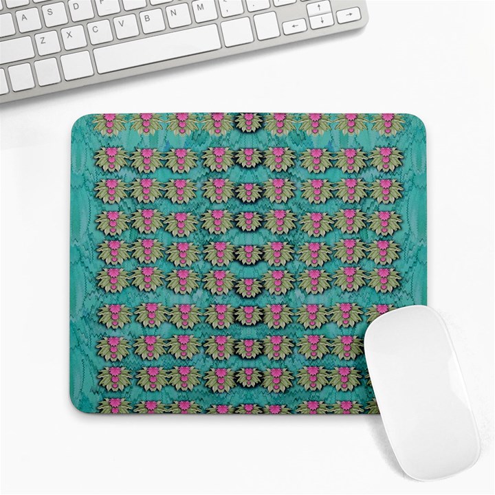 Lotus Bloom In The Sacred Soft Warm Sea Large Mousepads