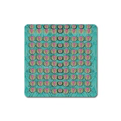 Lotus Bloom In The Sacred Soft Warm Sea Square Magnet by pepitasart