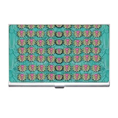 Lotus Bloom In The Sacred Soft Warm Sea Business Card Holder by pepitasart