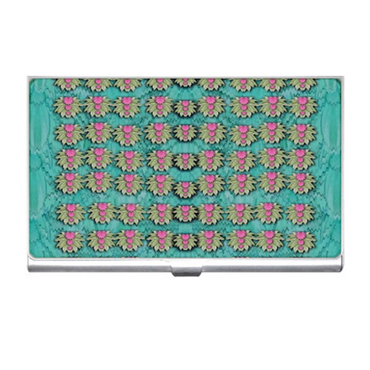 Lotus Bloom In The Sacred Soft Warm Sea Business Card Holder