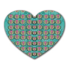 Lotus Bloom In The Sacred Soft Warm Sea Heart Mousepads by pepitasart