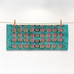 Lotus Bloom In The Sacred Soft Warm Sea Hand Towel by pepitasart