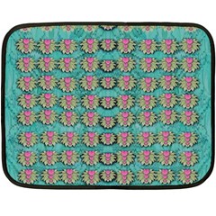 Lotus Bloom In The Sacred Soft Warm Sea Fleece Blanket (mini) by pepitasart