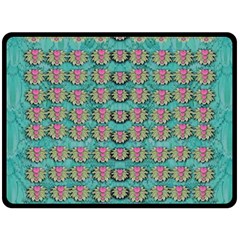 Lotus Bloom In The Sacred Soft Warm Sea Double Sided Fleece Blanket (large)  by pepitasart