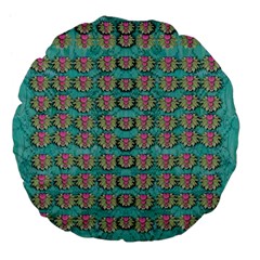 Lotus Bloom In The Sacred Soft Warm Sea Large 18  Premium Flano Round Cushions by pepitasart