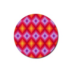 Texture Surface Orange Pink Rubber Coaster (round)  by Mariart