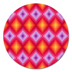 Texture Surface Orange Pink Magnet 5  (round) by Mariart