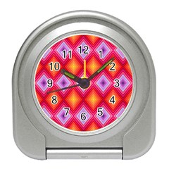 Texture Surface Orange Pink Travel Alarm Clock by Mariart