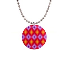 Texture Surface Orange Pink 1  Button Necklace by Mariart