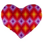 Texture Surface Orange Pink Large 19  Premium Heart Shape Cushions Back