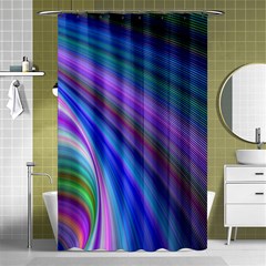 Background Abstract Curves Shower Curtain 48  X 72  (small)  by Bajindul