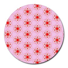 Texture Star Backgrounds Pink Round Mousepads by HermanTelo