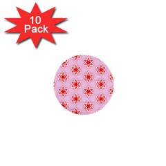 Texture Star Backgrounds Pink 1  Mini Buttons (10 Pack)  by HermanTelo