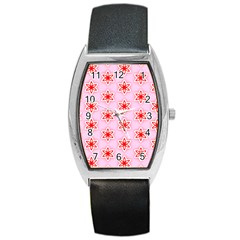 Texture Star Backgrounds Pink Barrel Style Metal Watch