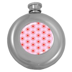 Texture Star Backgrounds Pink Round Hip Flask (5 Oz)