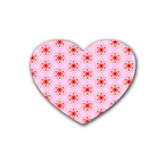 Texture Star Backgrounds Pink Rubber Coaster (heart) 