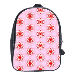 Texture Star Backgrounds Pink School Bag (large)