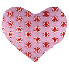 Texture Star Backgrounds Pink Large 19  Premium Flano Heart Shape Cushions