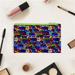 Wavy Squares Pattern Cosmetic Bag (XS) Back