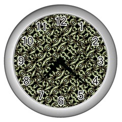 Modern Abstract Camouflage Patttern Wall Clock (silver) by dflcprintsclothing