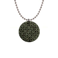 Modern Abstract Camouflage Patttern 1  Button Necklace by dflcprintsclothing