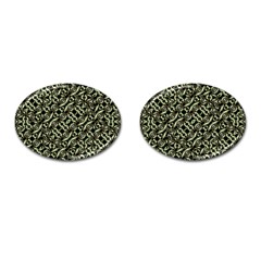 Modern Abstract Camouflage Patttern Cufflinks (oval) by dflcprintsclothing