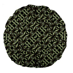 Modern Abstract Camouflage Patttern Large 18  Premium Round Cushions