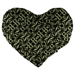 Modern Abstract Camouflage Patttern Large 19  Premium Flano Heart Shape Cushions