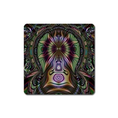 Digital Art Fractal Artwork Square Magnet by Pakrebo