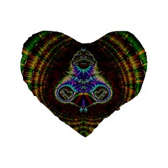 Art Artwork Fractal Digital Art Pattern Standard 16  Premium Flano Heart Shape Cushions by Pakrebo