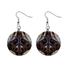 Abstract Art Artwork Fractal Design Mini Button Earrings by Pakrebo