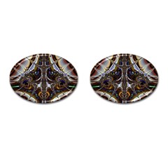 Abstract Art Artwork Fractal Design Cufflinks (oval) by Pakrebo