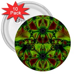 Abstract Art Fractal Artwork 3  Buttons (10 Pack)  by Pakrebo