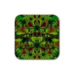 Abstract Art Fractal Artwork Rubber Square Coaster (4 Pack)  by Pakrebo