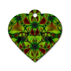 Abstract Art Fractal Artwork Dog Tag Heart (two Sides) by Pakrebo